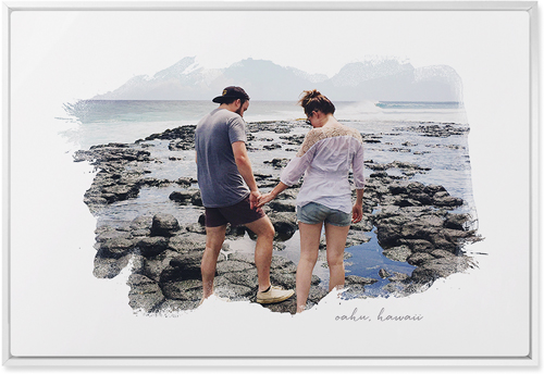 Brushstrokes Wall Art, White, Single piece, Metal, 20x30, Matte, White, white