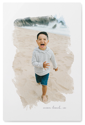 Brushstrokes Portrait Wall Art, No Frame, Single piece, Metal, 20x30, Matte, White