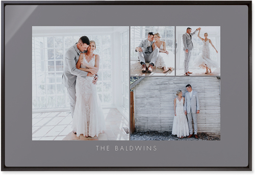 Four Corners Wall Art, Black, Single piece, Metal, 20x30, Matte, Gray, ash