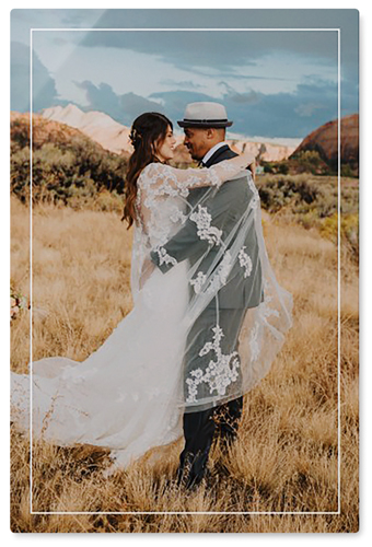 Floating Frame Portrait Wall Art, No Frame, Single piece, Metal, 24x36, Glossy, White, white