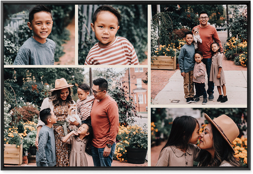 Gallery of Five Wall Art, Black, Single piece, Metal, 24x36, Matte, Multicolor, multi