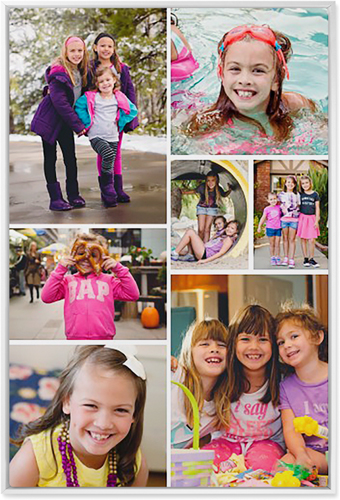 Gallery of Seven Wall Art, White, Single piece, Metal, 24x36, Matte, Multicolor, multi