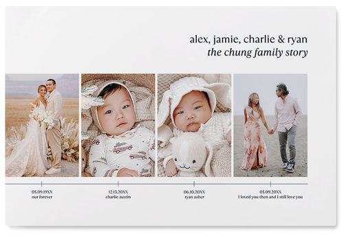 Timeline of Life Wall Art, No Frame, Single piece, Metal, 24x36, Matte, White, white