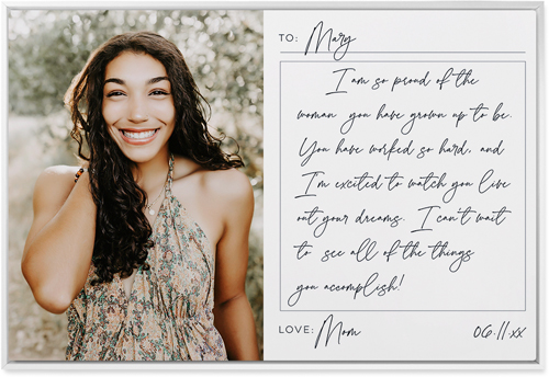 Handwritten Letter Wall Art, White, Single piece, Metal, 24x36, Glossy, White, white