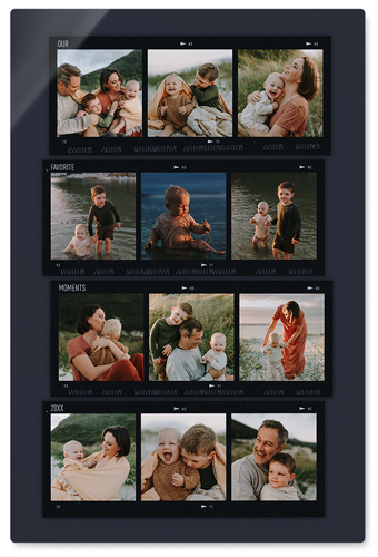 Travel Film Collage Wall Art, No Frame, Single piece, Metal, 24x36, Glossy, Gray, charcoal