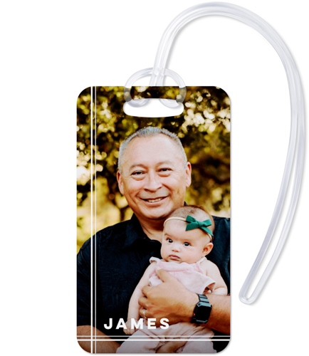 Intersecting Ways Luggage Tag, Large, White