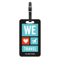 we heart travel luggage tag