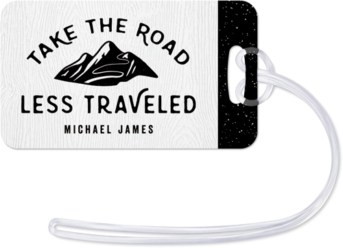 Adventure Road Less Traveled Luggage Tag, Large, Black, black