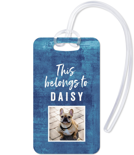 Playful Patterns Indigo Watercolor Luggage Tag, Large, Blue