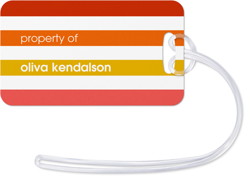 Colorful Stripes Luggage Tag, Large, Orange