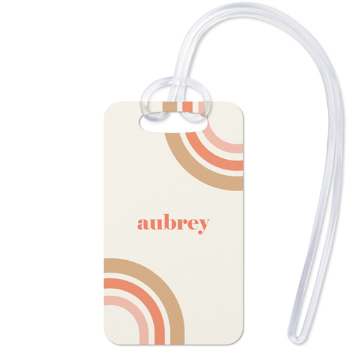 Double Rainbow Luggage Tag, Small, Pink