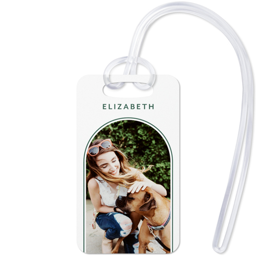 Arch Frame Luggage Tag, Small, White