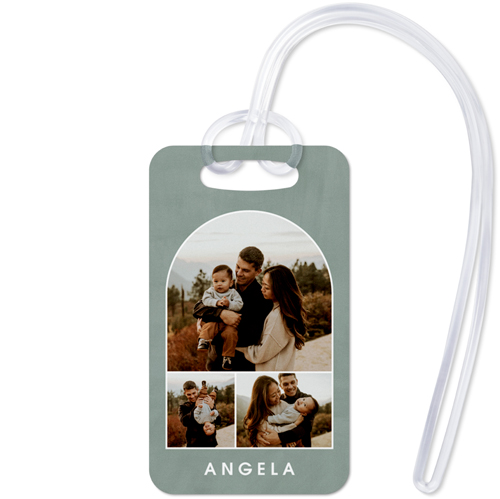 Framed Arch Trio Luggage Tag, Small, Blue