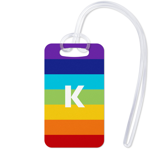 Rainbow Monogram Luggage Tag, Small, Red