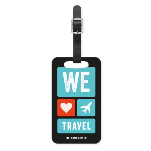 We Heart Travel Luggage Tag, Small, Black