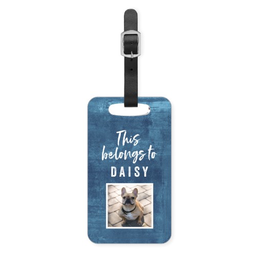 Playful Patterns Indigo Watercolor Luggage Tag, Small, Blue