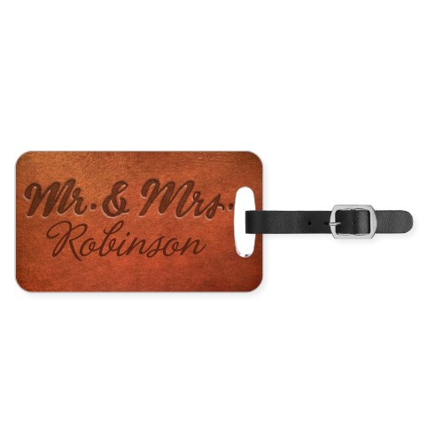 Well Traveled Mr & Mrs Luggage Tag, Small, Brown