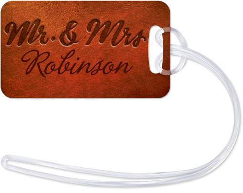 Well Traveled Mr & Mrs Luggage Tag, Small, Brown