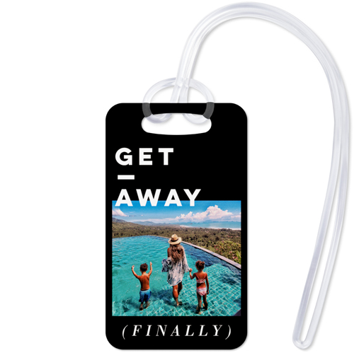 Get Away and Relax Luggage Tag, Small, Black