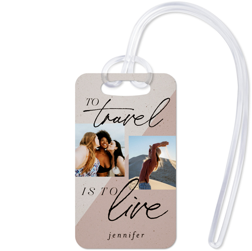 Travel Is Life Luggage Tag, Small, Pink