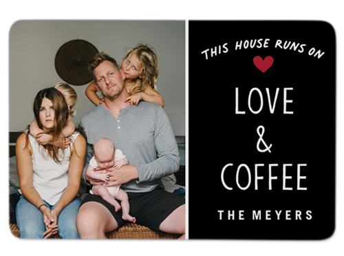 Love and Coffee Metal Magnet, 2x3, Black, black