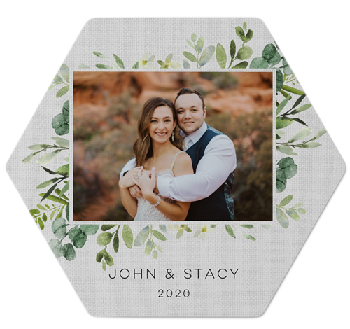 Botanical Corner Metal Magnet, 4, White