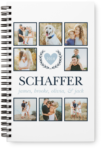 Modern Foliage Collage Monthly Planner, White
