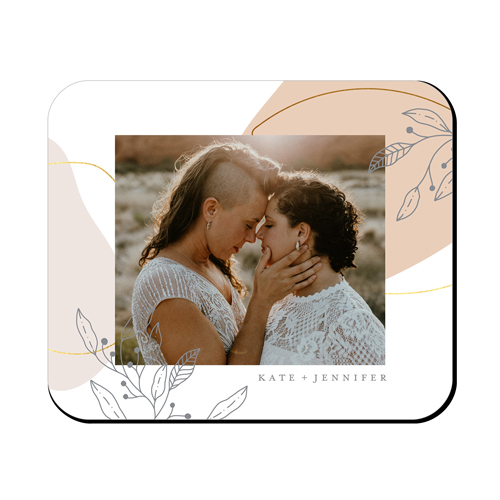 Boho Botanicals Mouse Pad, Rectangle, Beige