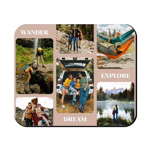 Travel Sentiments Mouse Pad, Rectangle, Brown, alpaca