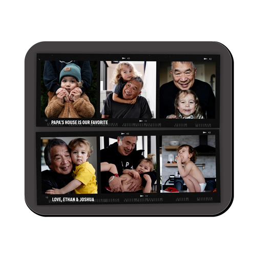 Favorite Film Collage Mouse Pad, Rectangle, Gray, charcoal