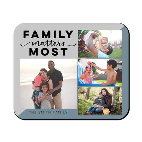 Family Most Collage Mouse Pad, Rectangle, Gray