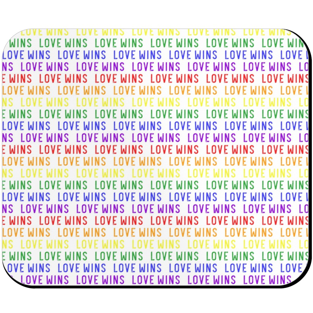 Love Wins Rainbow Mouse Pad, Rectangle Ornament, Multicolor