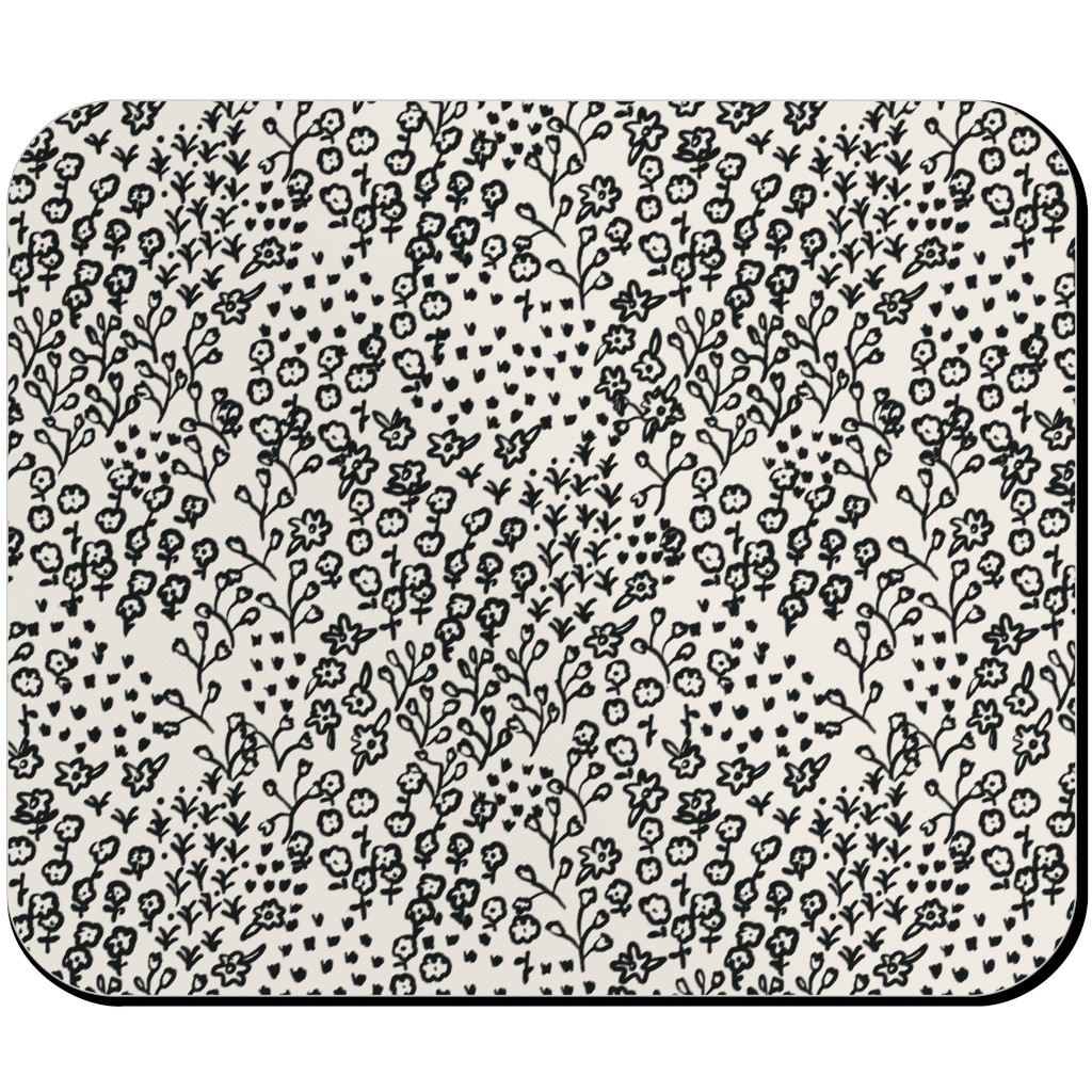 La Ville Meadow - Black Mouse Pad, Rectangle, Black, Black