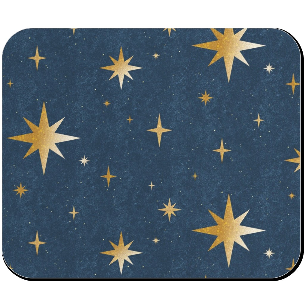Art Deco Starbursts - Blue Mouse Pad, Rectangle Ornament, Blue
