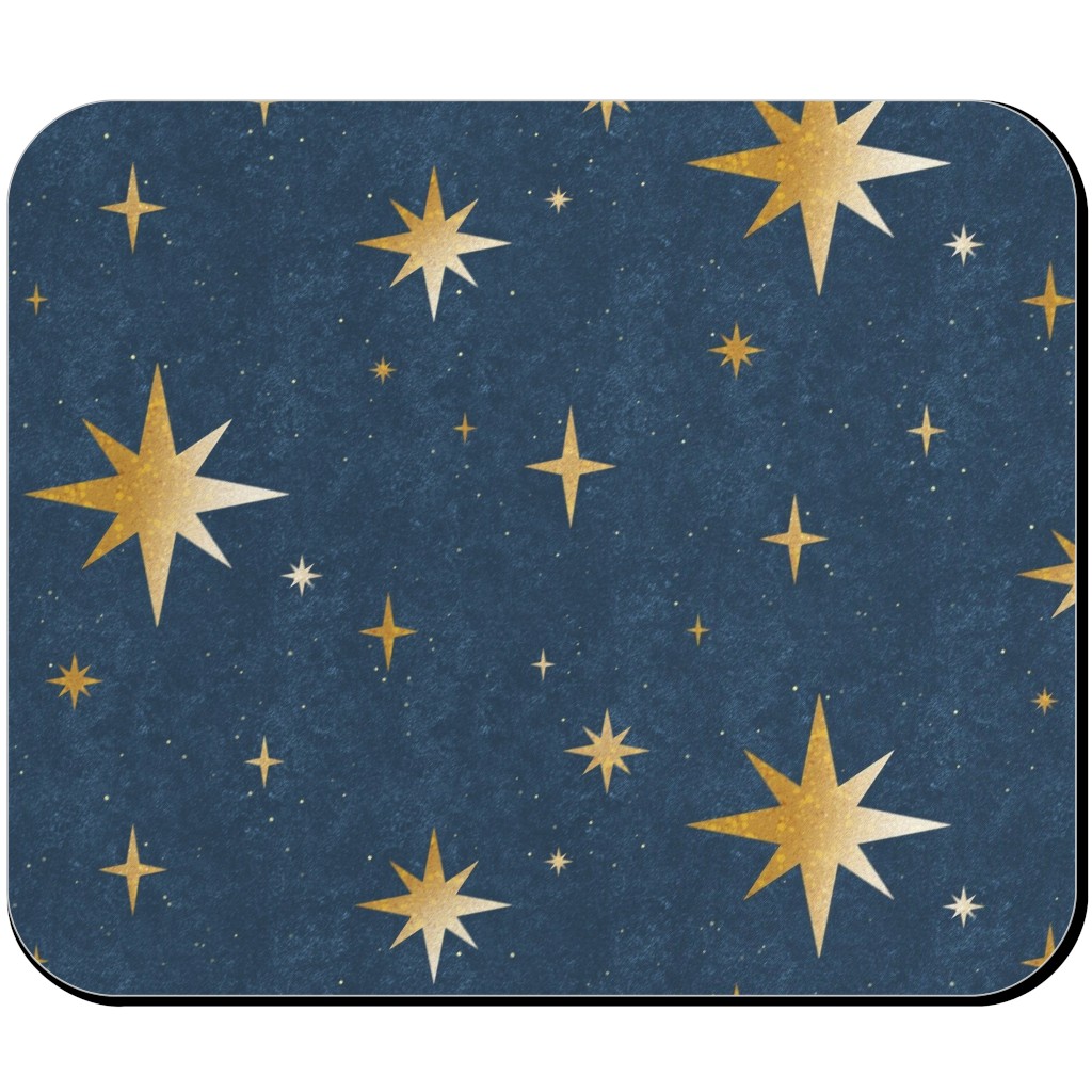 Art Deco Starbursts - Blue Mouse Pad, Rectangle, Blue, True Blue