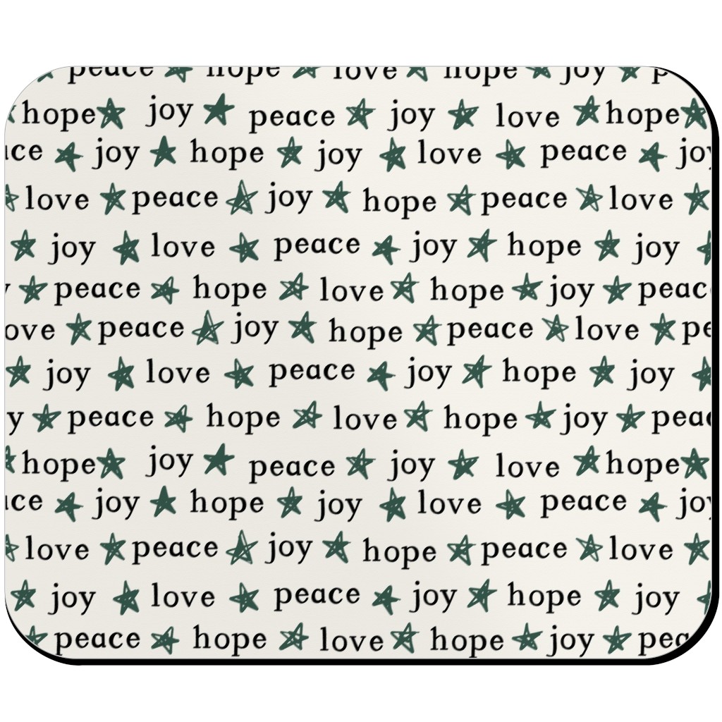 Peace Love Hope Joy - Beige Mouse Pad, Rectangle, Beige