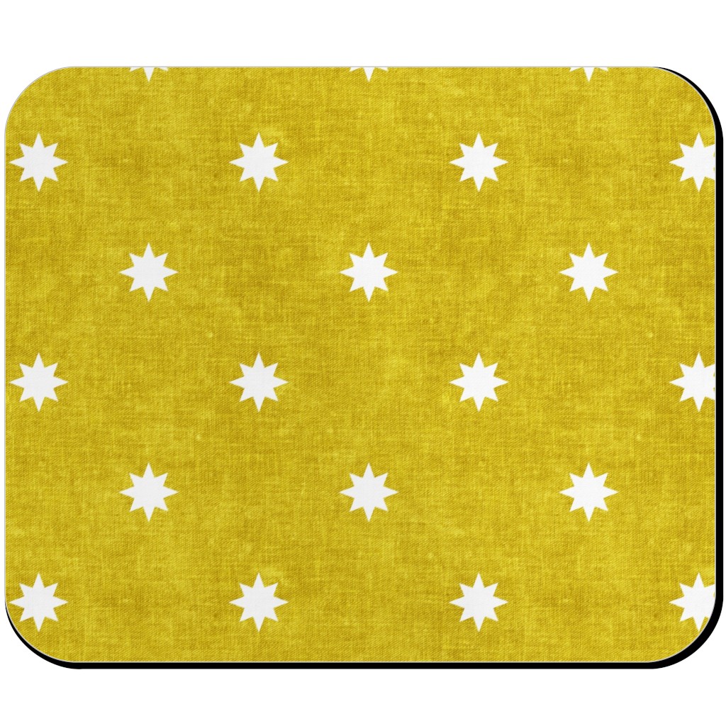 Vintage Stars Mouse Pad, Rectangle Ornament, Yellow