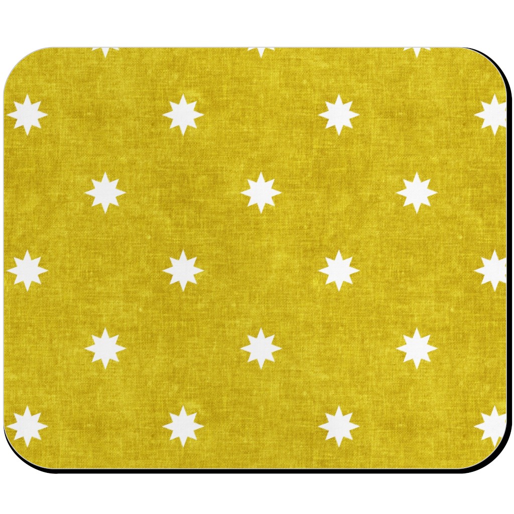 Vintage Stars Mouse Pad, Rectangle, Yellow