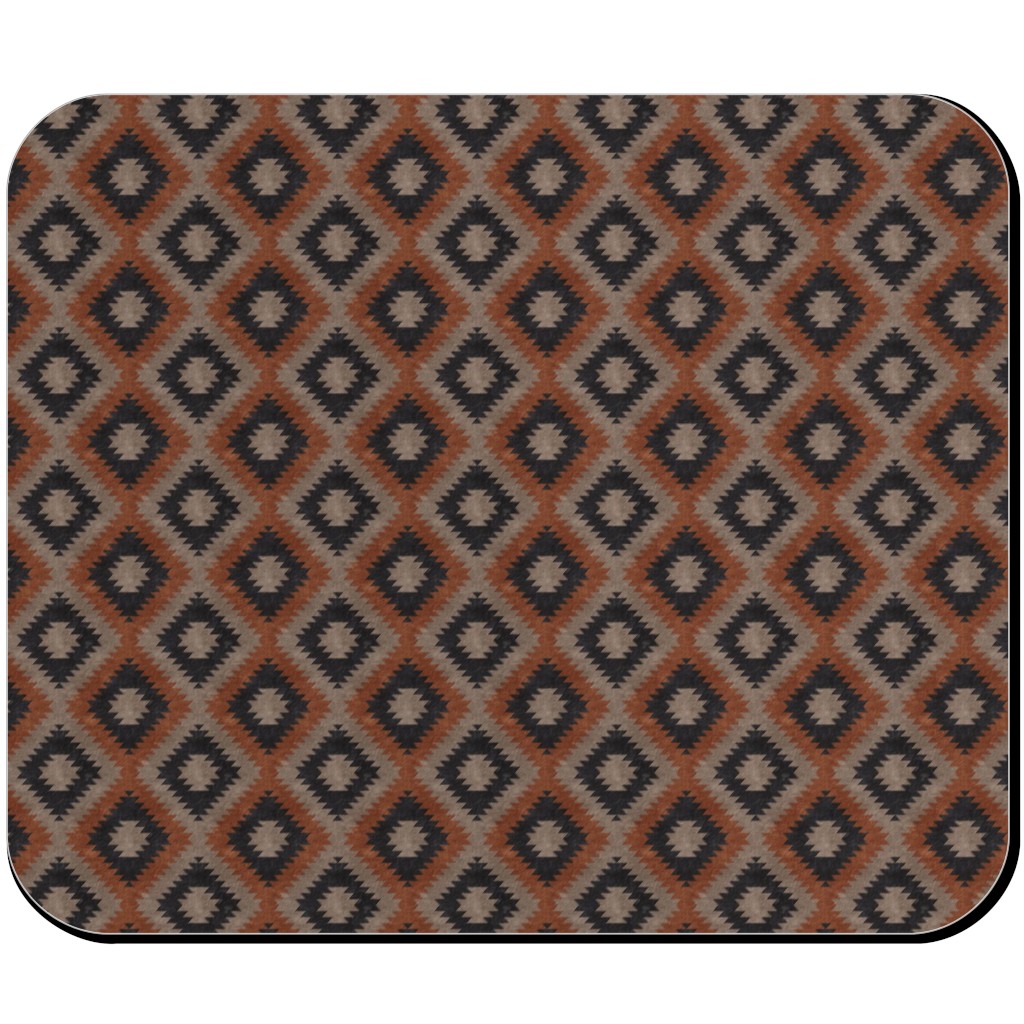 Aztec Mouse Pad, Rectangle, Brown, Taupe
