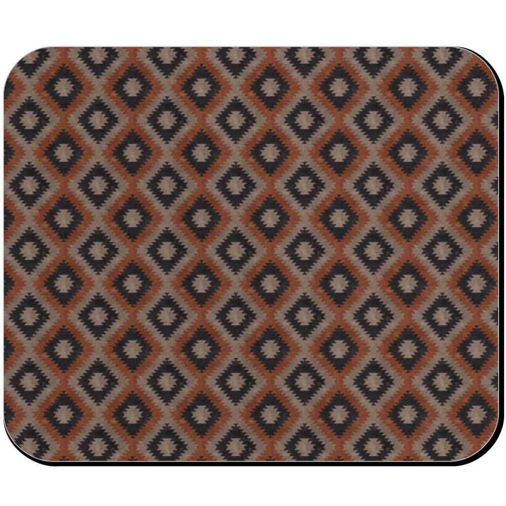 Aztec Mouse Pad, Rectangle Ornament, Brown