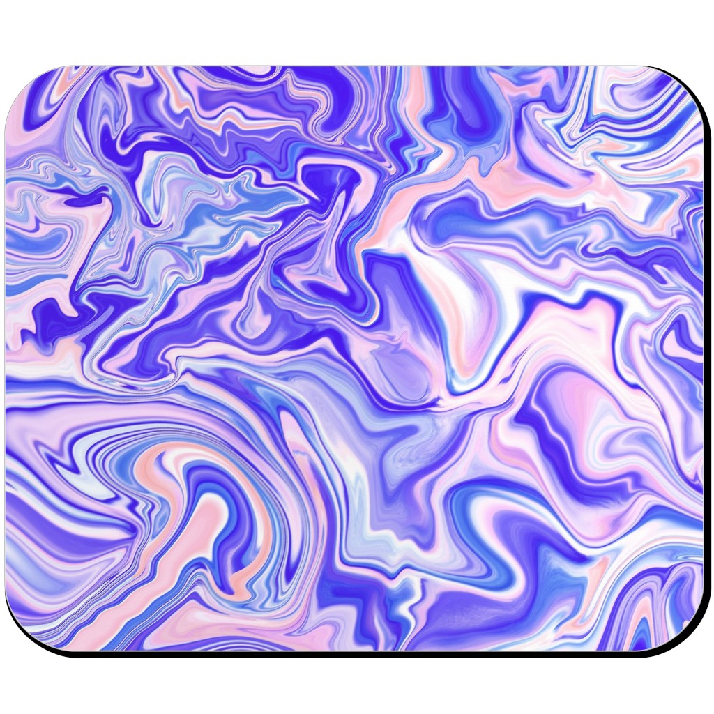 Love Spell Marble - Purple Coral Pink Mouse Pad, Rectangle, Purple