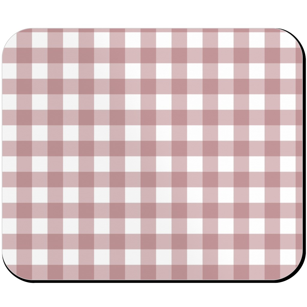 Gingham Check Mouse Pad, Rectangle, Pink