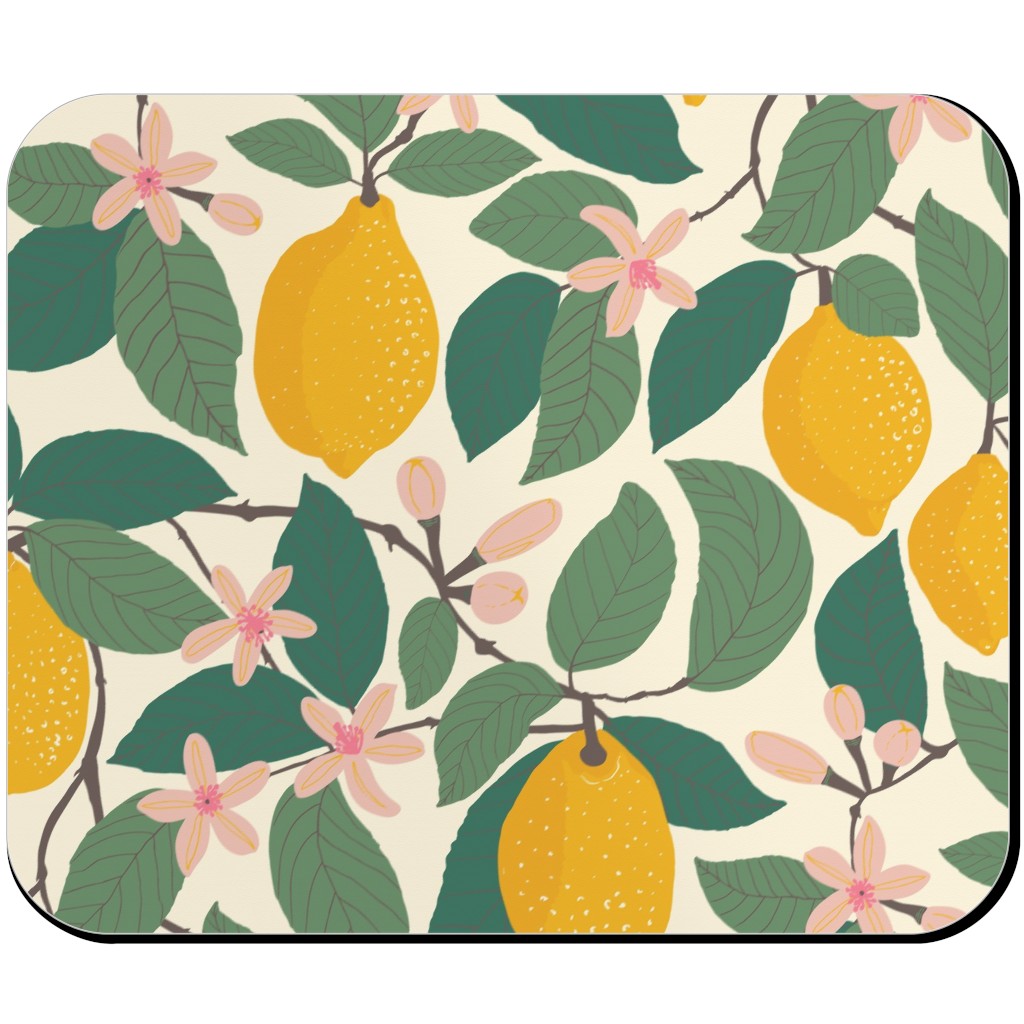 Lemon Tree - Yellow Mouse Pad, Rectangle, Yellow
