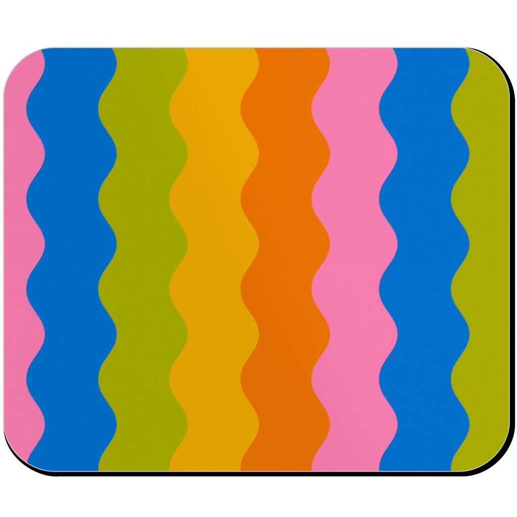 Rainbow Squiggles Mouse Pad, Rectangle, Multicolor