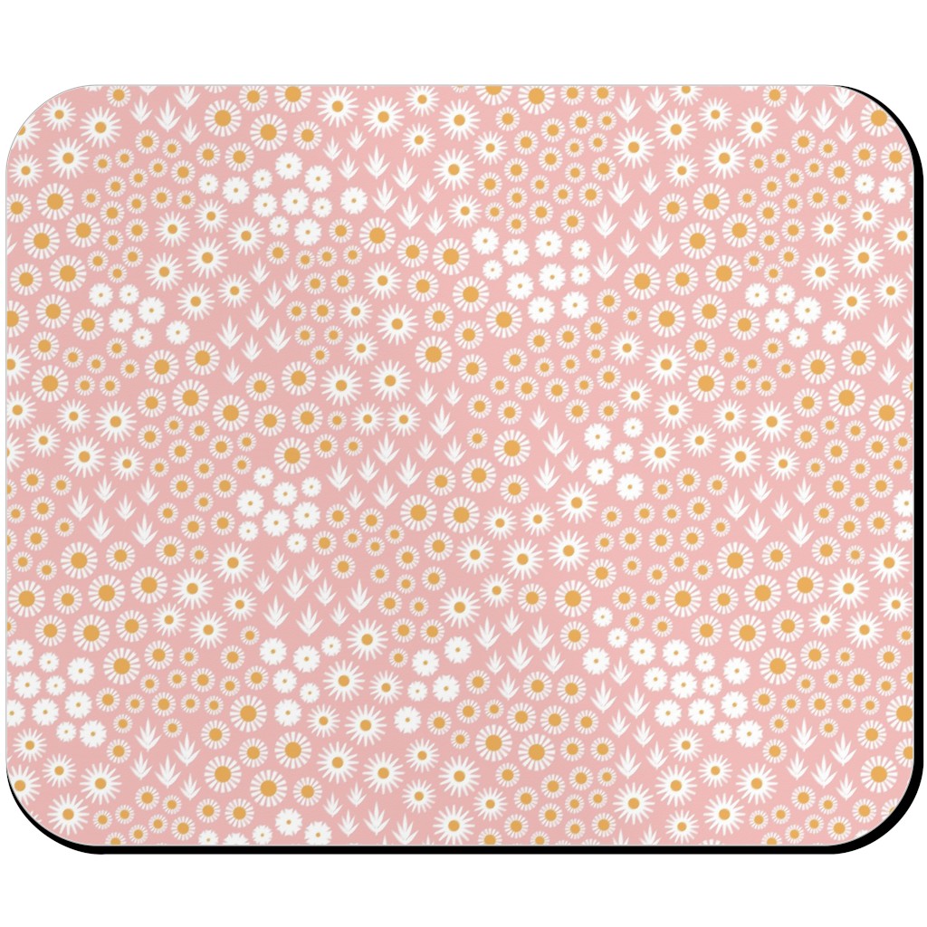 Ditsy Flowers - Pink Mouse Pad, Rectangle Ornament, Pink