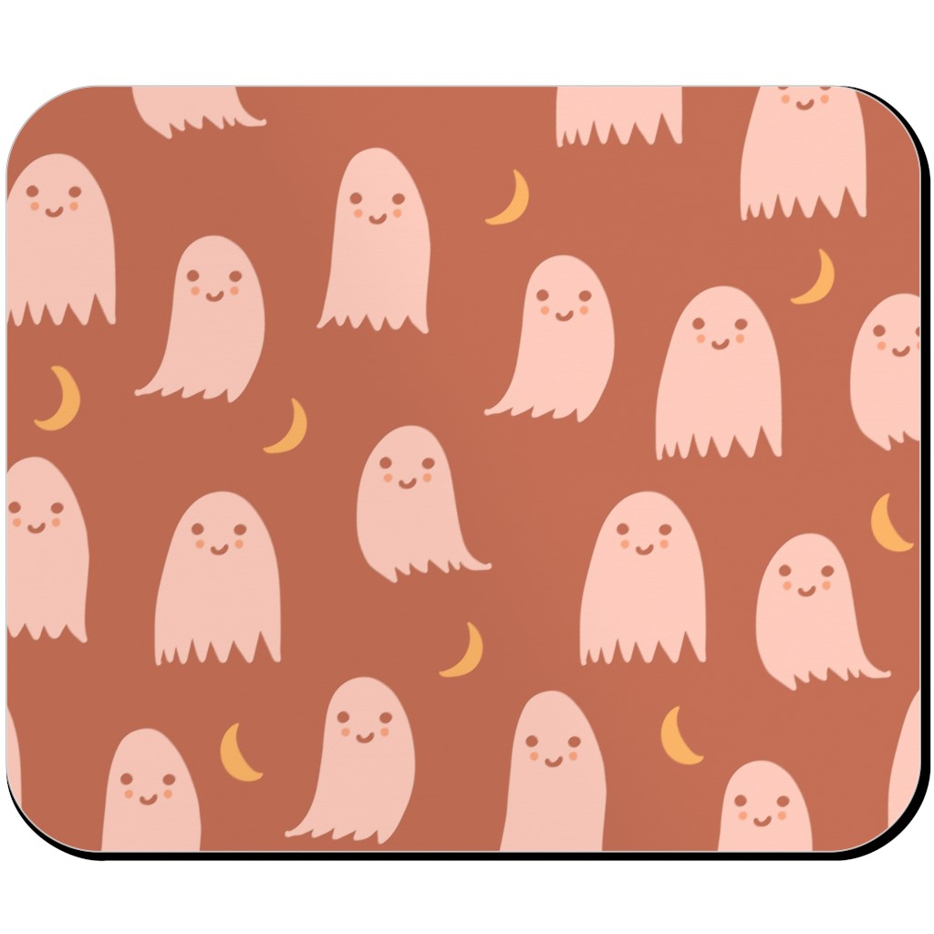 Cute Halloween Ghosts Mouse Pad, Rectangle Ornament, Pink