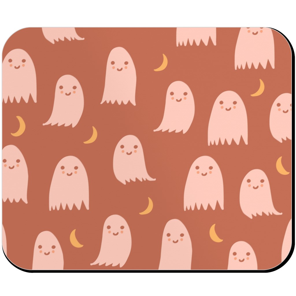 Cute Halloween Ghosts Mouse Pad, Rectangle, Pink