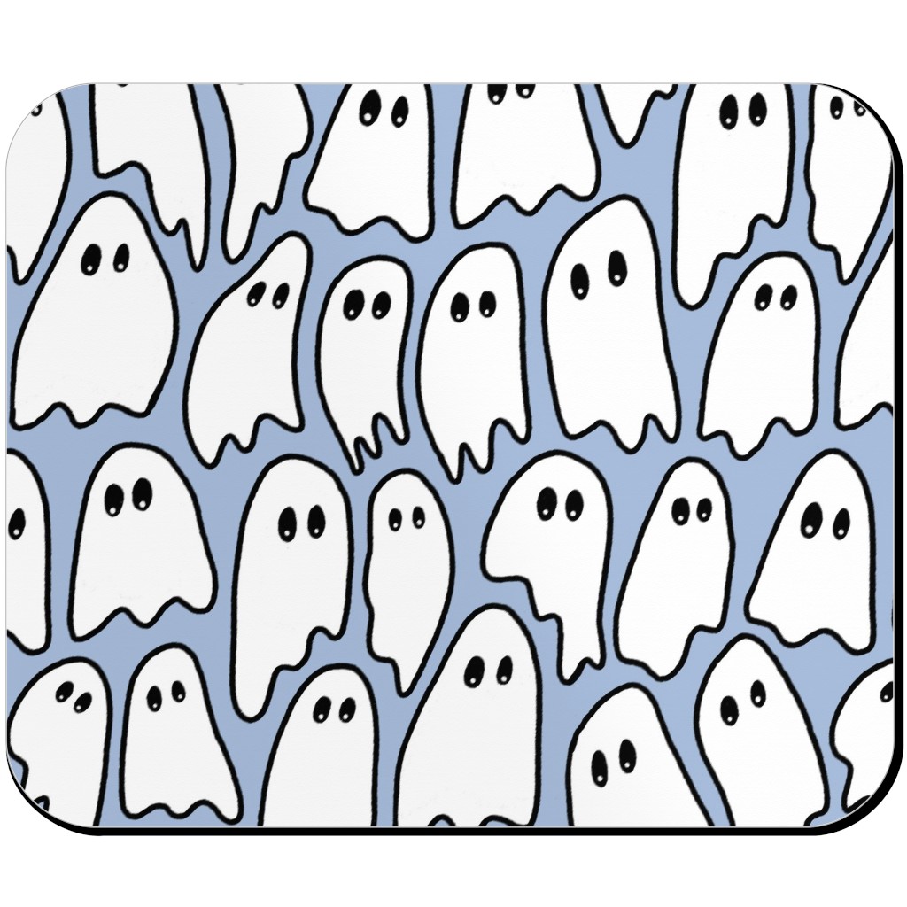 Ghosted Ghosts Mouse Pad, Rectangle, Blue