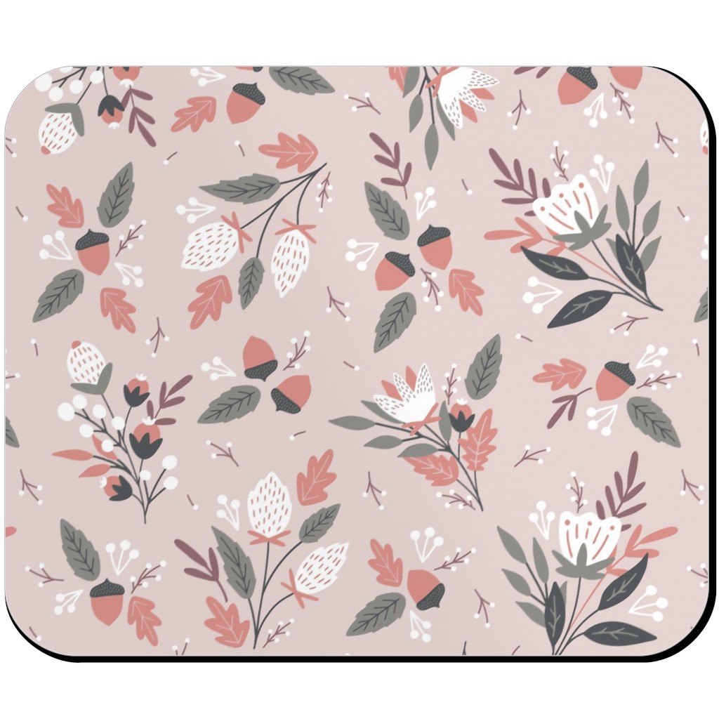 Fall Foliage - Pink Mouse Pad, Rectangle, Pink, Bright Pink