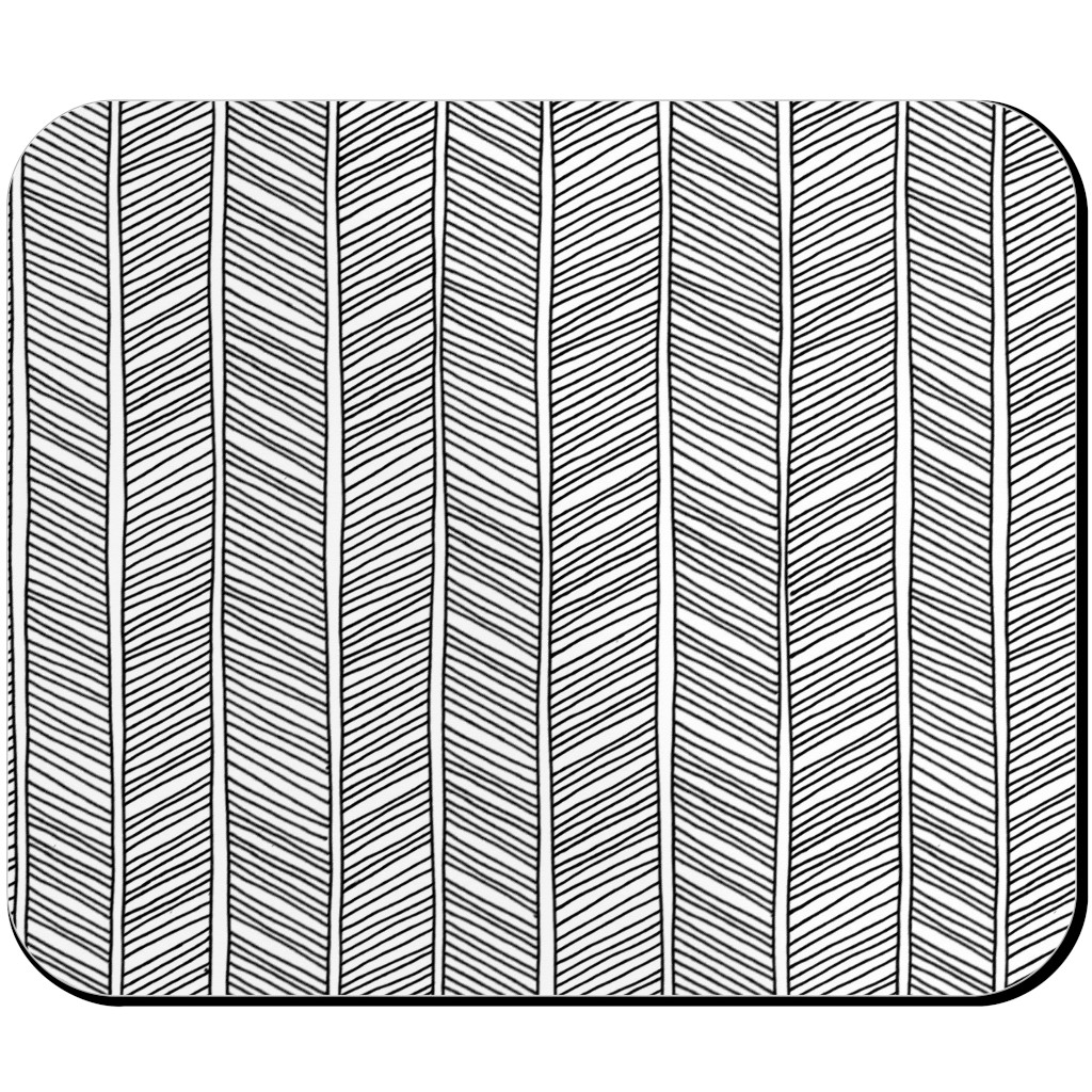 Vines + Lines - Neutral Mouse Pad, Rectangle, Black, Black